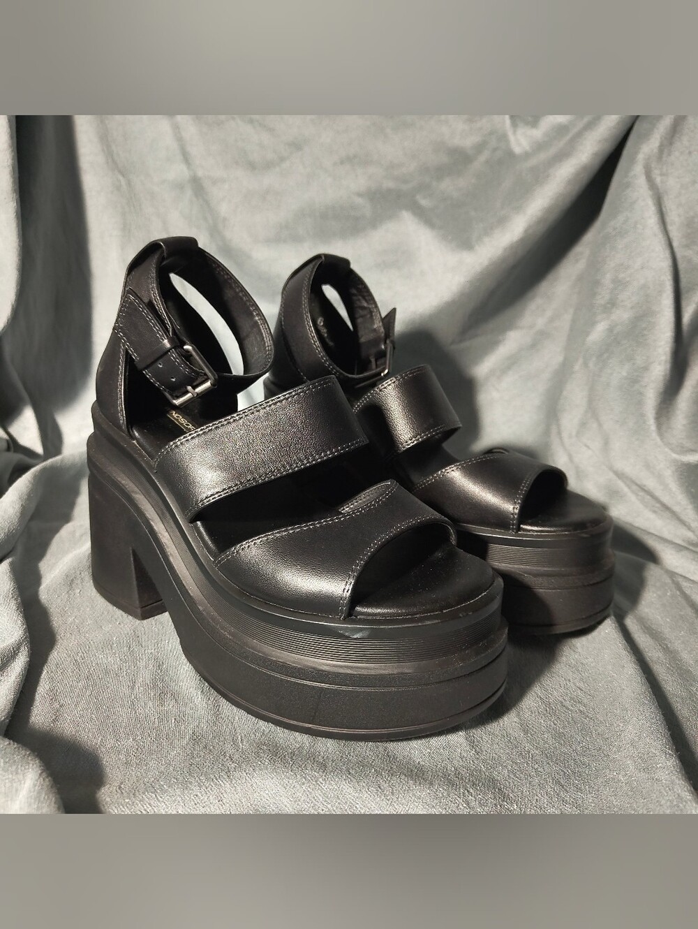 Windsor Smith Match Black Chunky Platform Sandal Heels